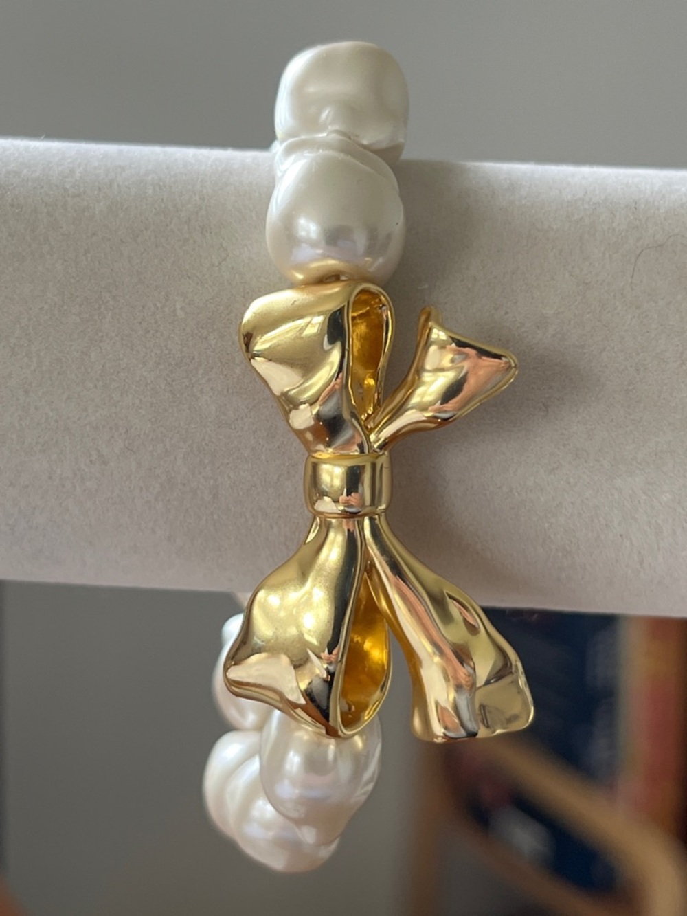 J. Crew keshi Pearl Bracelet with Gold Accent